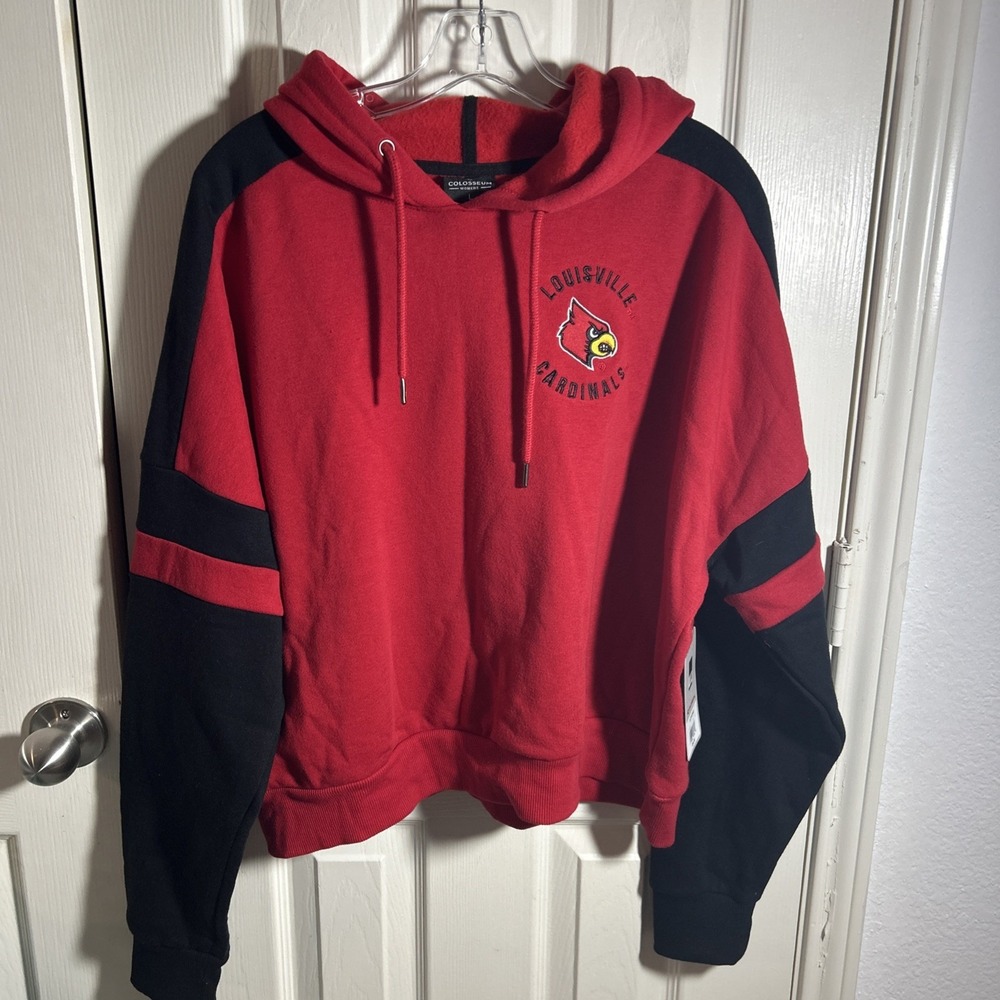 NWT! Louisville Cardinals Sweatshirt  Womens L Red Hoodie Colosseum